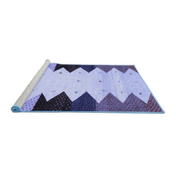 Sideview of Machine Washable Abstract Blue Contemporary Rug, wshcon1571blu