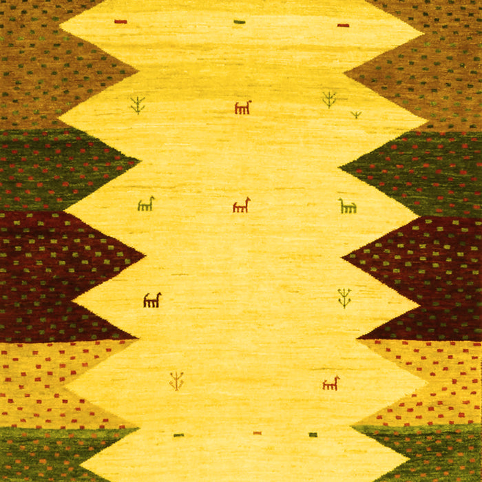 Machine Washable Abstract Yellow Contemporary Rug, wshcon1571yw