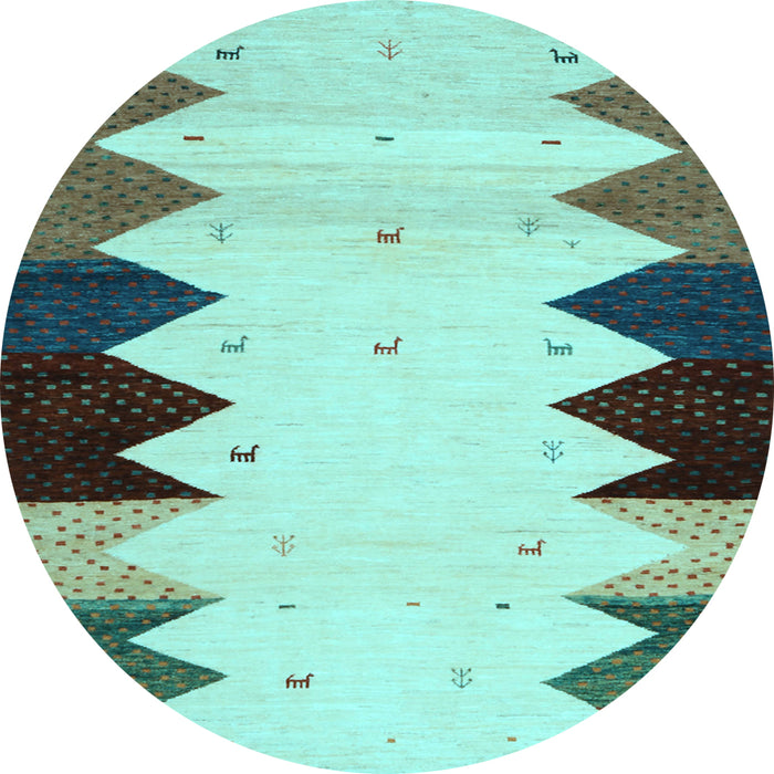 Round Machine Washable Abstract Light Blue Contemporary Rug, wshcon1571lblu