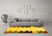 Machine Washable Abstract Yellow Contemporary Rug in a Living Room, wshcon1571yw