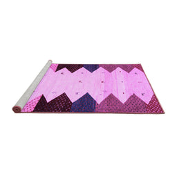 Sideview of Machine Washable Abstract Purple Contemporary Area Rugs, wshcon1571pur