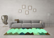 Machine Washable Abstract Turquoise Contemporary Area Rugs in a Living Room,, wshcon1571turq