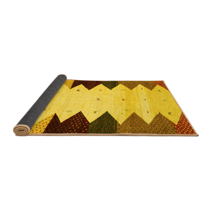 Sideview of Abstract Yellow Contemporary Rug, con1571yw