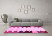 Machine Washable Abstract Pink Contemporary Rug in a Living Room, wshcon1571pnk