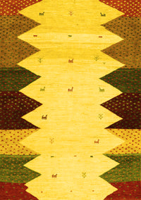 Abstract Yellow Contemporary Rug, con1571yw