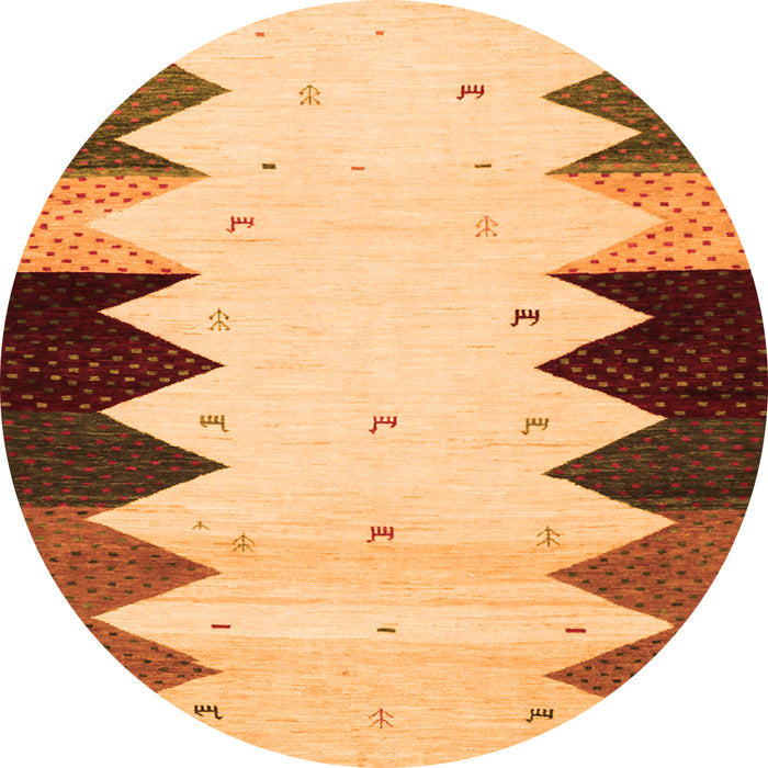 Square Abstract Orange Contemporary Rug, con1571org