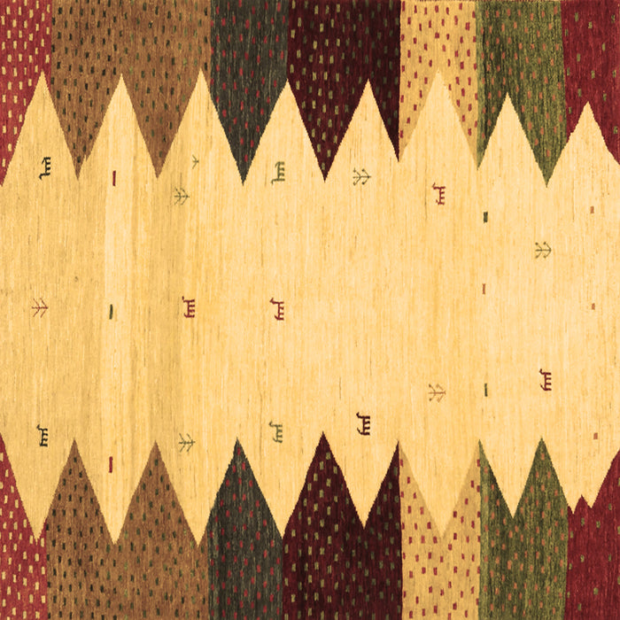 Square Abstract Brown Contemporary Rug, con1571brn