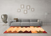 Machine Washable Abstract Orange Contemporary Area Rugs in a Living Room, wshcon1571org