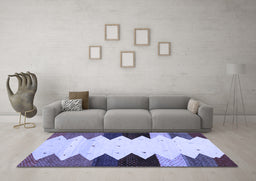 Machine Washable Abstract Blue Contemporary Rug in a Living Room, wshcon1571blu