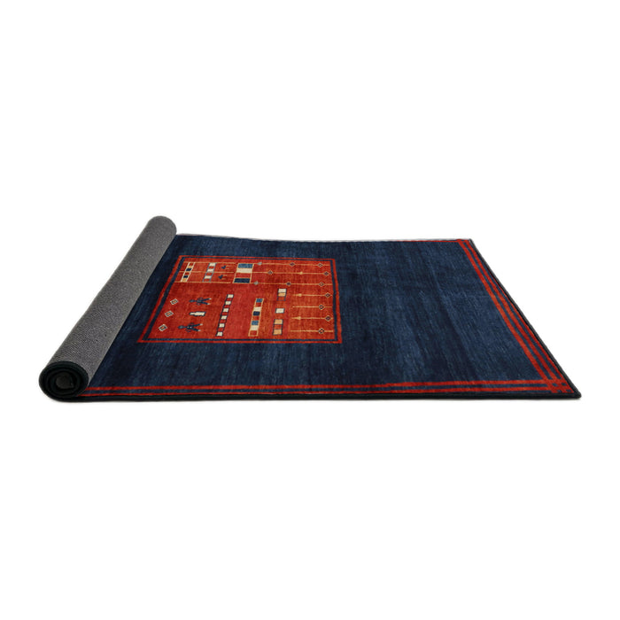 Thickness of Contemporary Deep-Sea Blue Modern Rug, con1572