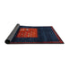 Thickness of Contemporary Deep-Sea Blue Modern Rug, con1572