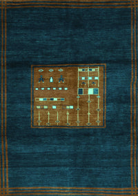 Abstract Turquoise Contemporary Rug, con1572turq