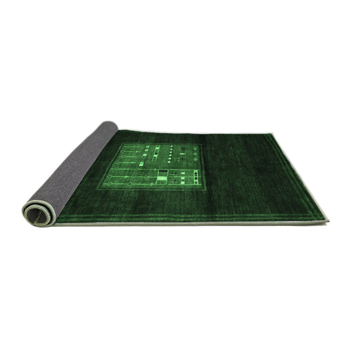 Sideview of Abstract Emerald Green Contemporary Rug, con1572emgrn