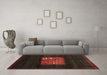 Machine Washable Abstract Brown Contemporary Rug in a Living Room,, wshcon1572brn