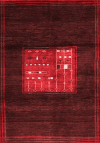 Abstract Red Contemporary Rug, con1572red