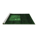 Sideview of Machine Washable Abstract Emerald Green Contemporary Area Rugs, wshcon1572emgrn