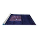 Sideview of Machine Washable Abstract Blue Contemporary Rug, wshcon1572blu