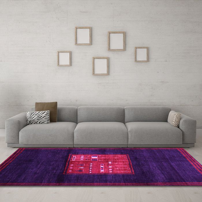 Machine Washable Abstract Pink Contemporary Rug in a Living Room, wshcon1572pnk