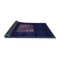 Sideview of Abstract Blue Contemporary Rug, con1572blu