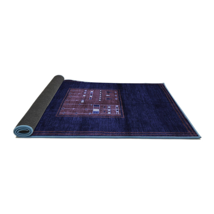 Sideview of Abstract Blue Contemporary Rug, con1572blu