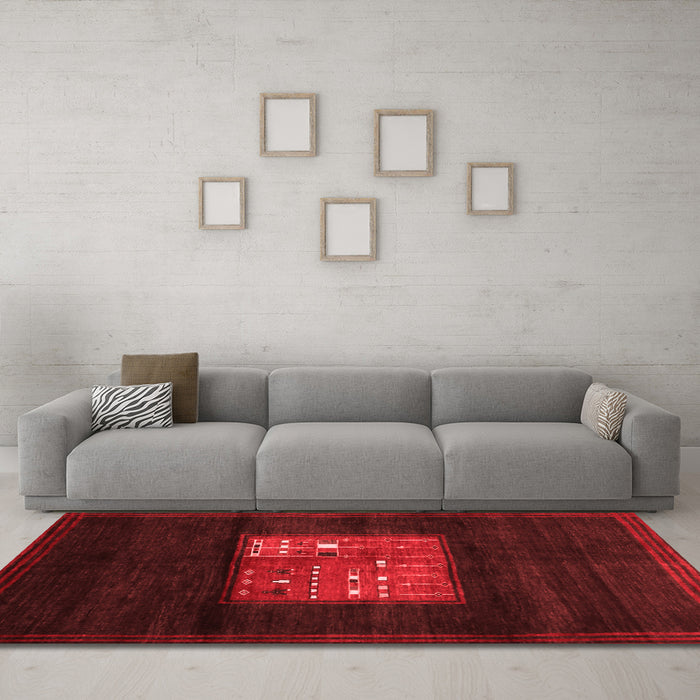 Contemporary Red Washable Rugs