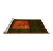 Sideview of Machine Washable Abstract Yellow Contemporary Rug, wshcon1572yw