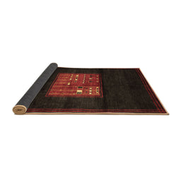 Sideview of Abstract Brown Contemporary Rug, con1572brn