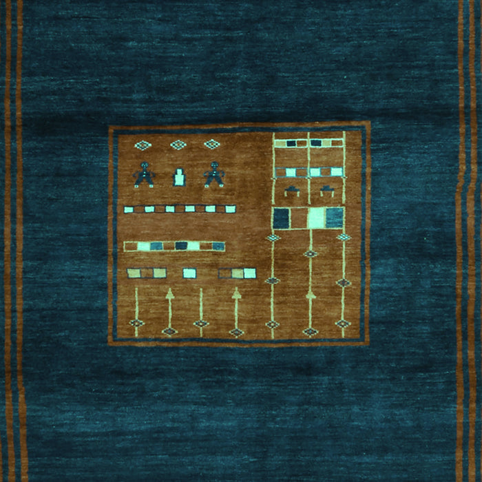 Machine Washable Abstract Turquoise Contemporary Area Rugs, wshcon1572turq