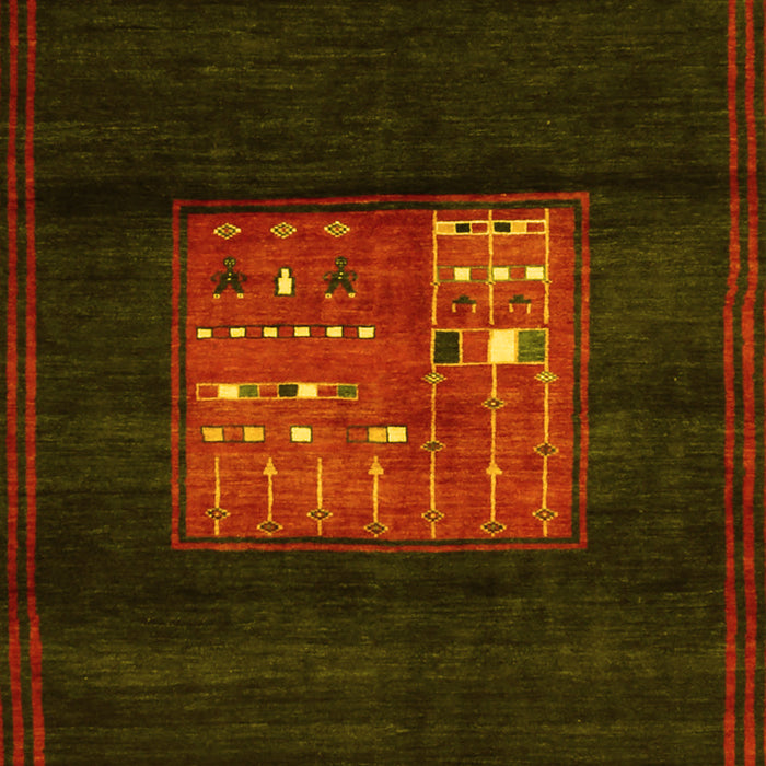 Abstract Yellow Contemporary Rug, con1572yw