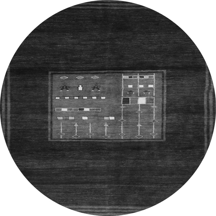 Square Abstract Gray Contemporary Rug, con1572gry