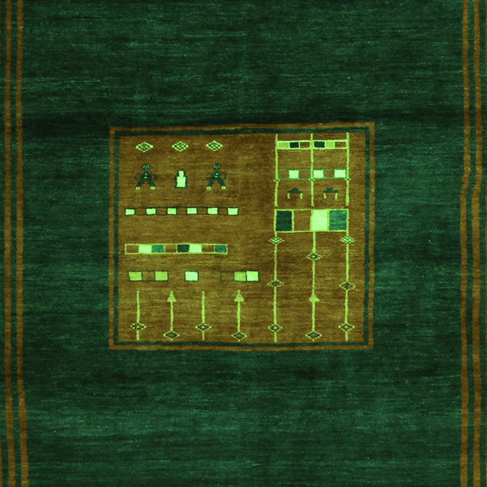 Serging Thickness of Machine Washable Abstract Green Contemporary Area Rugs, wshcon1572grn