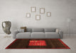 Machine Washable Abstract Orange Contemporary Area Rugs in a Living Room, wshcon1572org