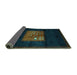 Sideview of Abstract Turquoise Contemporary Rug, con1572turq