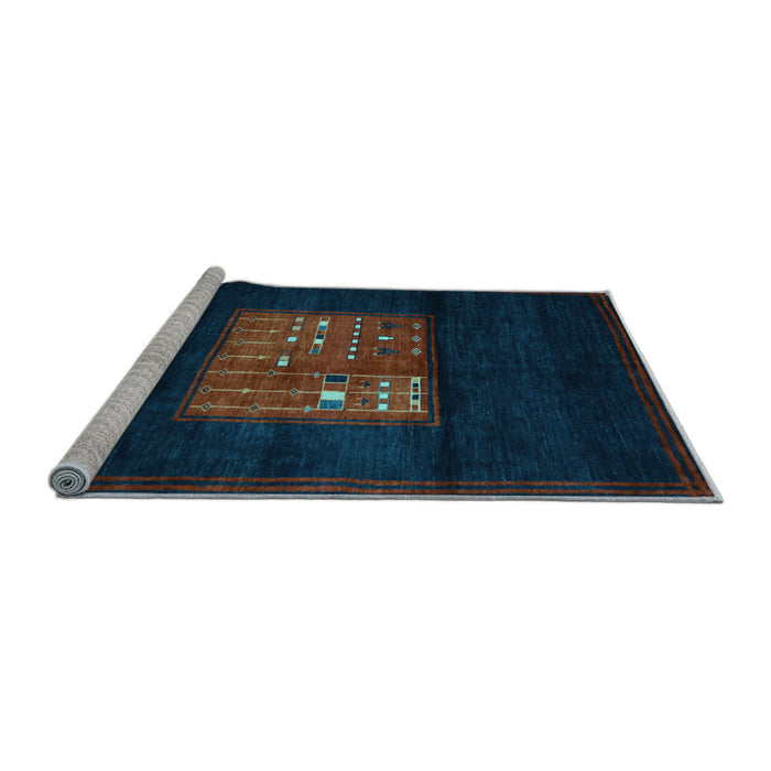 Sideview of Machine Washable Abstract Light Blue Contemporary Rug, wshcon1572lblu