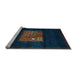 Sideview of Machine Washable Abstract Light Blue Contemporary Rug, wshcon1572lblu