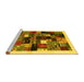 Sideview of Machine Washable Abstract Yellow Contemporary Rug, wshcon1573yw