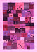 Machine Washable Abstract Pink Contemporary Rug, wshcon1573pnk