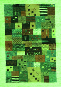 Abstract Green Contemporary Rug, con1573grn