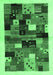 Machine Washable Abstract Emerald Green Contemporary Area Rugs, wshcon1573emgrn