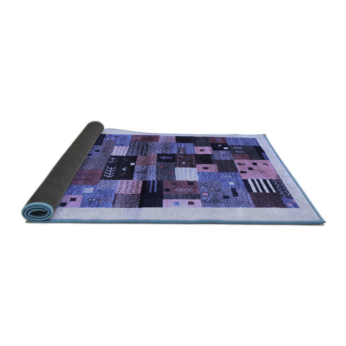 Sideview of Abstract Blue Contemporary Rug, con1573blu