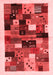 Abstract Red Contemporary Area Rugs