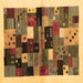 Square Machine Washable Abstract Brown Contemporary Rug, wshcon1573brn