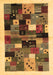 Machine Washable Abstract Brown Contemporary Rug, wshcon1573brn