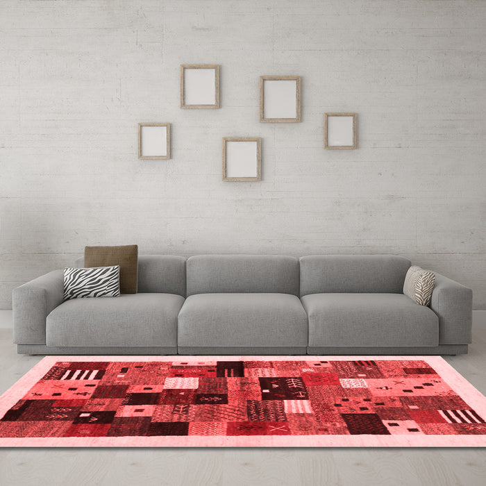 Contemporary Red Washable Rugs