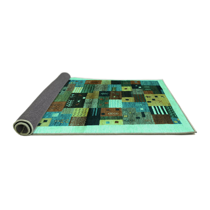 Sideview of Abstract Turquoise Contemporary Rug, con1573turq