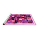 Sideview of Machine Washable Abstract Pink Contemporary Rug, wshcon1573pnk