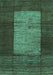 Machine Washable Abstract Turquoise Contemporary Area Rugs, wshcon1574turq