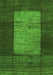 Serging Thickness of Machine Washable Abstract Green Contemporary Area Rugs, wshcon1574grn