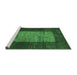 Sideview of Machine Washable Abstract Emerald Green Contemporary Area Rugs, wshcon1574emgrn