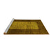 Sideview of Machine Washable Abstract Yellow Contemporary Rug, wshcon1574yw